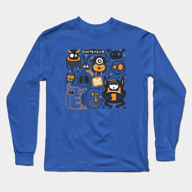 Overthinking Doodle Long Sleeve T-Shirt by Mako Design 